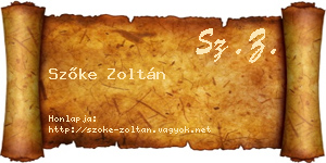 Szőke Zoltán névjegykártya