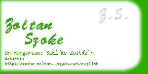 zoltan szoke business card